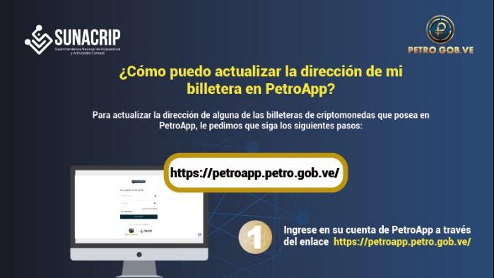 Pasos para la actualización de la cripto billetera PetroApp