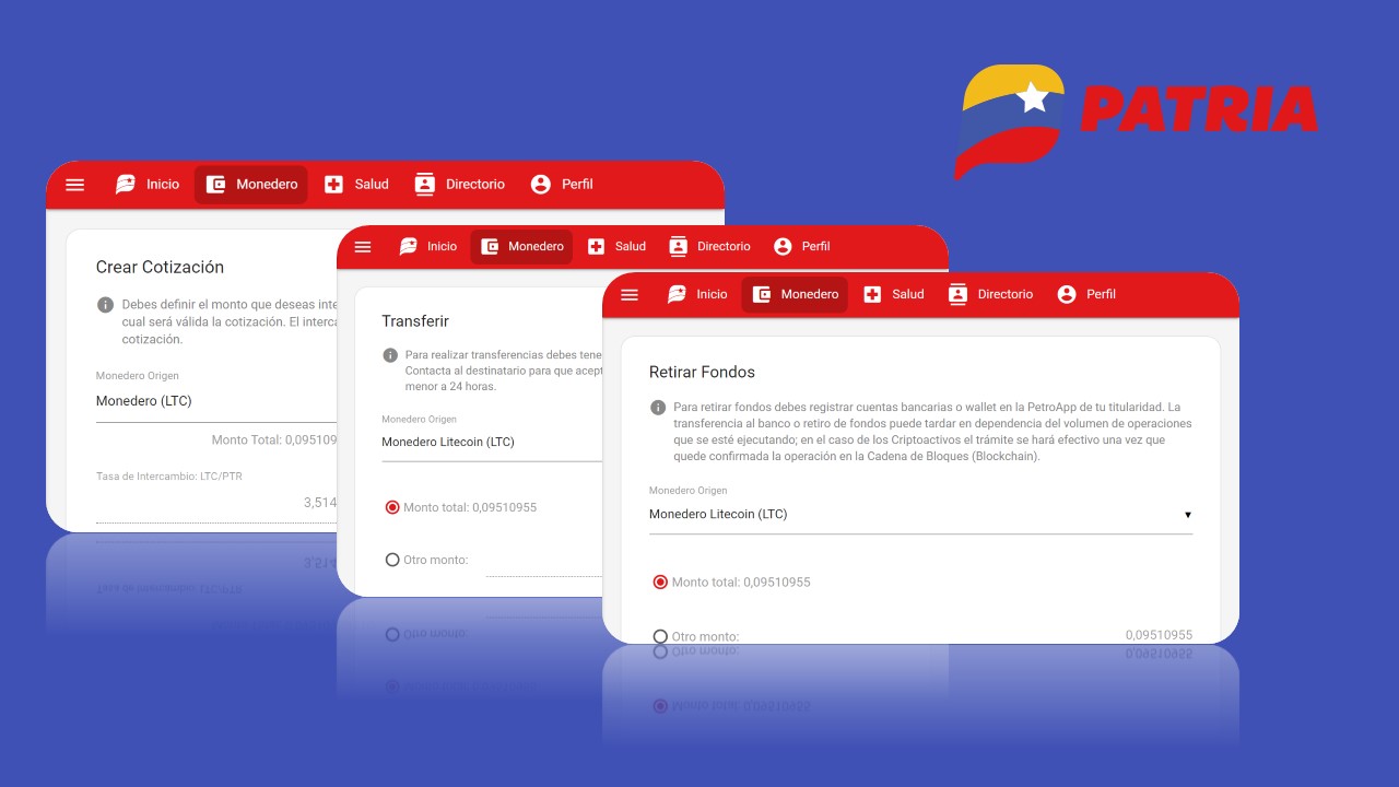 intercambio transferencia retiro litecoin bitcoin patria