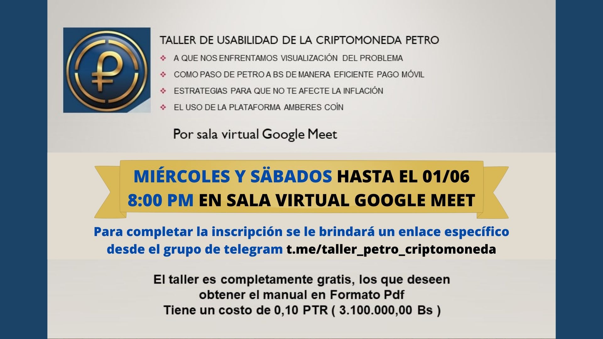 Taller Usabilidad de la Criptomoneda Petro
