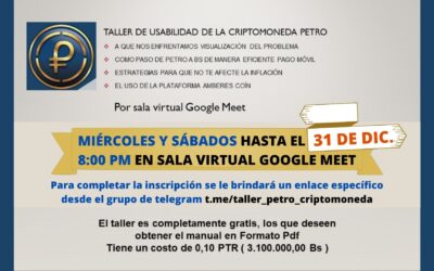 Taller Usabilidad de la Criptomoneda Petro. Mayo 8
